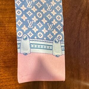 Louis Vuitton Monogram Scarf in Blue and Pink